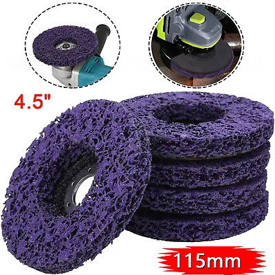 5/10Pcs 115mm 4.5  Poly Strip Disc Abrasive Wheel Paint Rust Removal For Grinder • £13.28