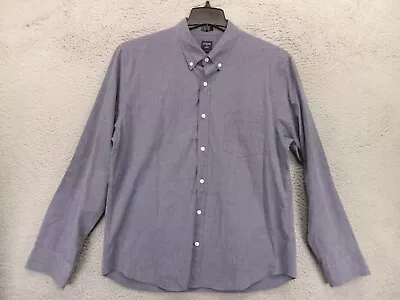 J Crew Chambray Shirt Mens XL Slim Fit Button Down Long Sleeve Blue Cotton • $24.95