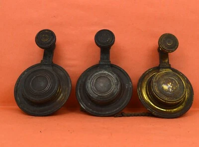 £130 • Buy Antique 19 C Brass Servant Bell Pull Handles For Georgian Period House Room X 3