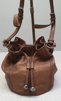 $55 • Buy OROTON Metalic Bronze Soft Leather Bucket /crossbody Bag.