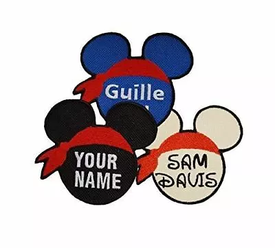 Mickey Personalised Name Embroidered Patches Sew Iron On Badge Tag Jeans Club • £3.90