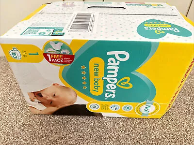 2x Pampers Size 1 Newborn Premium Nappies Bulk 80-Pack Ultra Soft Dry Sensitive • £35.99