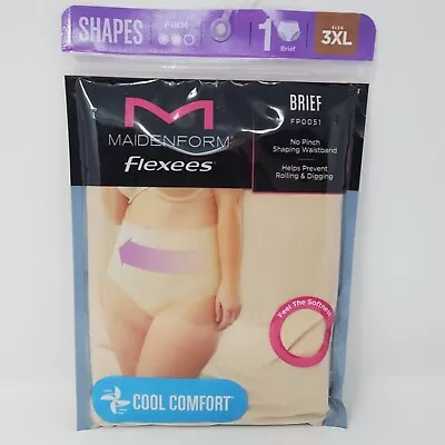 Maidenform Womens Flexees Shapewear Briefs Tummy Control  Beige Size 3XL FP0051 • $9.88