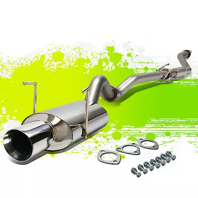 FOR 02-05 CIVIC Si EP3 K20 4 ROLLED TIP POLISHED STAINLESS STEEL CATBACK EXHAUST • $147.95