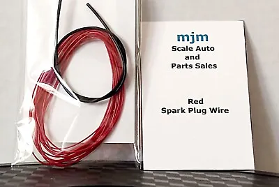 6 Feet Red Spark Plug Wire 1/24 1/25 Scale Models With Black Boot Material • $4.99