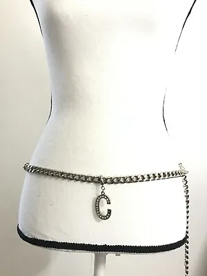 Women's Chain Belt One Size Silver VTG Chunky Biker Punk Monogram Letter C NWT • $19.54