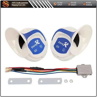 Electric 12V 110DB Snail Air Horn Raging Sound For Car Motorcycle Boat 18 Sounds • $15.61