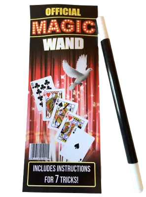 MAGIC WAND 10  Plastic Magician Wizard 7 Tricks Kid Black White Tip Stick Toy  • $8.49