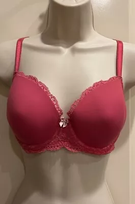 Victoria's Secret 36C Bra Lined Demi Dream Angels Hot Pink Underwire Lace • $8