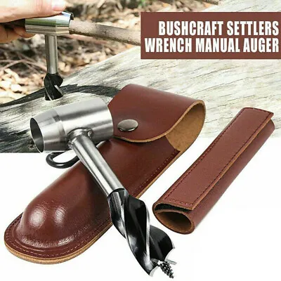 Hand Auger Wrench Wood Drill Outdoor Durable Survival Tools Kit For Bushcraft • £10.66
