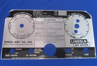 Sa-200 Lincoln Welder  Black Face Green Light Faceplate L5750 OEM Quality USA • $68.50