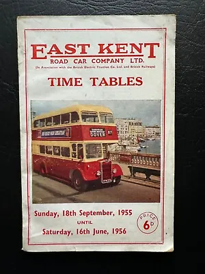 Sept 1955 East Kent Road Car Company Canterbury Bus Timetable Route Map Guide • £25