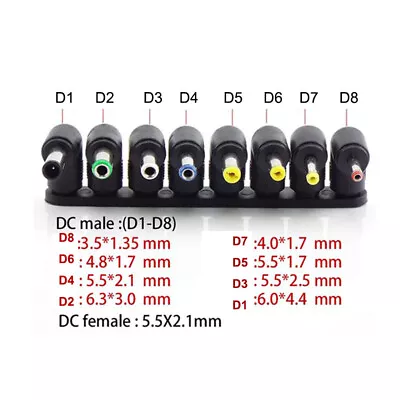 £2.39 • Buy 1set Universal Laptop DC Power Supply Adapter Connector AC DC Jack Charger Plug