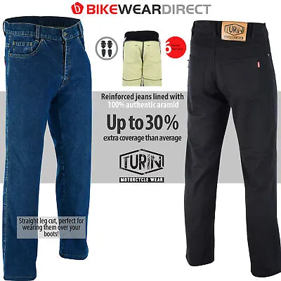 Motorbike Motorcycle Jeans Trousers Lined With Aramid CE Protective Biker Armour • $80.14