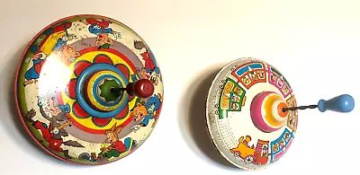 Vintage 1950 S Ohio Art Co Spinning Top Childrens Tin Toys USA Three Little Pigs • $49.99