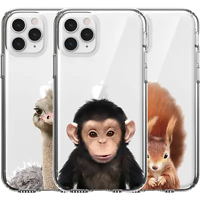 Silicone Cover Case Cute Baby Animal Eyes Nature Monkey Ape Squirrel Emu Ostrich • $16.95