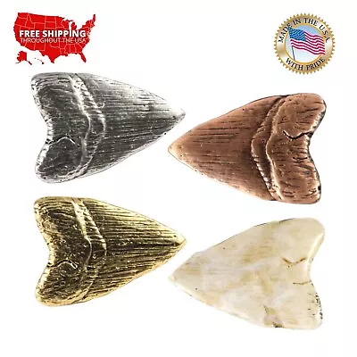 Pewter Prehistoric Shark Tooth Pin Lapel Pin Or Refrigerator Magnet S128 • $17.99