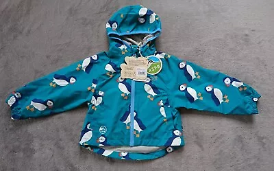 Muddy Puddles Green Puffin EcoLight Recycled Jacket RSPB Collab Age 12-18 NEW  • £25