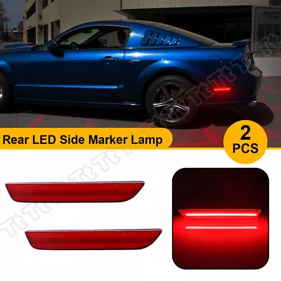 2x For 2010-2014 Ford Mustang Red Rear Bumper LED Side Marker Signal Lights Lamp • $29.69