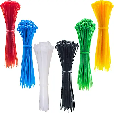 4 Inch Thin Zip Ties 120Pcs Clear Nylon Cable Ties 6 Multi-Colors • $10.08
