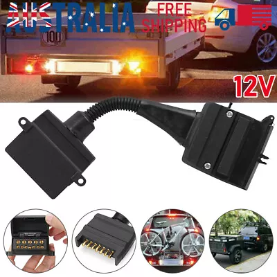 $14.69 • Buy 12 Pin Male Socket To 7 Pin Female Flat Plug Trailer Adaptor Caravan Connector
