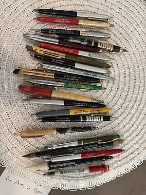 Various Makes Lot Of 20 Vintage Advertising Pens And Pencils - As Is For Parts • $15