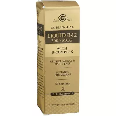 Solgar Sublingual Liquid B-12 With B-Complex 2 Fl Oz Liq • $14.49