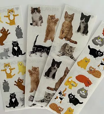 Mrs. Grossman's Stickers/Lot Of 4 Strips Cute CATS Kittens Kitties Sticker Lot • $7.99