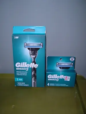 New Gillette Mach 3 Razor With Lubrication Strip & Skin Guard + 5 Cartridges • $24.95