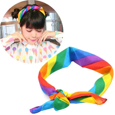 $2.44 • Buy 1 Pc Cotton Rainbow Bandanas Headband Gay Pride Face Mask Neck Scarf Headwear-
