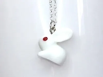 £6.99 • Buy BUNNY RABBIT PENDANT Necklace ACRYLIC 18  925 Silver Plated Chain