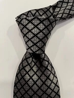 Stefano Ricci Tie Black & Grey Geometric Luxury Silk Tie 60 X 3.6 • $75