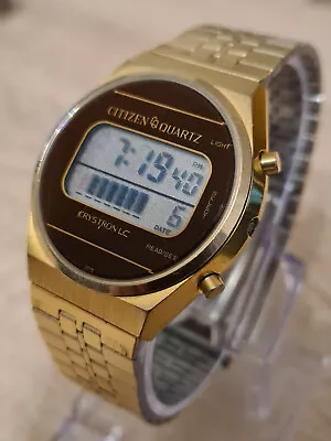 $142.53 • Buy Lovely Vintage Citizen Digital Lcd Watch Crystron 40-2087 From 1978 Japan