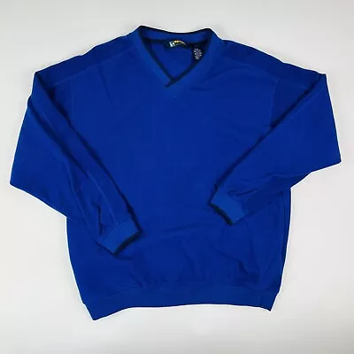 Eddie Bauer Ebtek Golf Blue V Neck Polyester Pullover Sweater Mens Size Medium M • $25.60