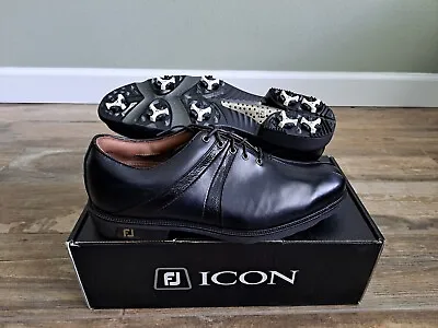 NEW Footjoy FJ ICON Mens Golf Shoes 52114 Black 9.5 X-Wide  • $174.99