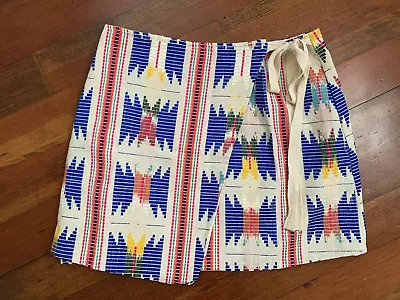 ASOS Tribal Print Wrap Skirt US 6 Mini Ethnic Boho Festival Asymmetrical Party S • $28