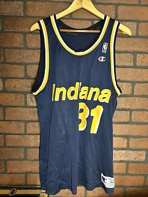 Size 44 Indiana Pacers Reggie Miller Jersey By Champion Made In The USA • $48