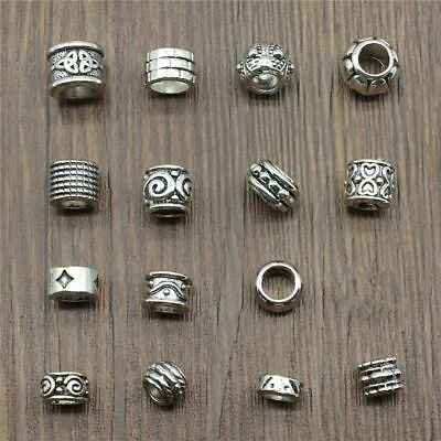Big Hole Spacer Beads Antique Charm Pendants Jewelry Making Accessories 20pcs Se • $5.73