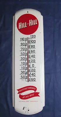 Large Vintage HILL & HILL Kentucky Whiskey Thermometer Tin Sign~VERY CLEAN~LQQK! • $239.99