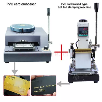 £489.99 • Buy Manual PVC Card Embosser Hot Foil Stamping Machine 72-Letter Raised Type Printer