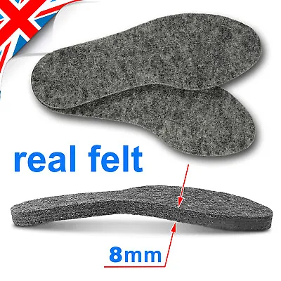 🤠 8mm THICK 🤠 FELT INSOLES Inner For Boots Shoes Men Lady Unisex All Sizes • £3.19
