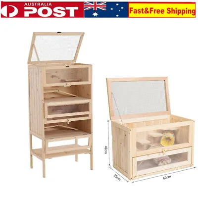 $210.88 • Buy Wooden Hamster Cage Mouse And Rat Habitat Small Animal For Rabbits, Guinea Pigs