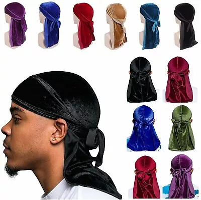 Unisex Women Men Velvet Durag Hat Cap Premium Design Doo Rag Wave Bicycle Dance • $6.19