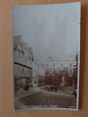 Cathedral And Exchequer Gate Lincoln With Shop Of E. Moss. RP Postcard. L81 • £4