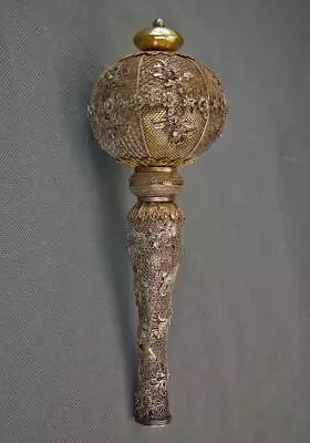 $4800 • Buy Antique Silver Gilt Filigree Indian Royal Scepter Mace Islamic Mughal India