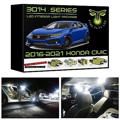 White LED Interior Lights Package Kit For 2016-2021 10th Gen Honda Civic 3014SMD • $16.99