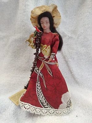 Vintage 9” Makaleka Handmade Hawaiian Doll In Muumuu With Seed Lei - With Tags • $7.50