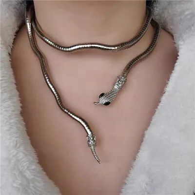 Punk Snake Necklace Bracelet For Women Medusa Snake Choker Sz Adjustable • $4.27