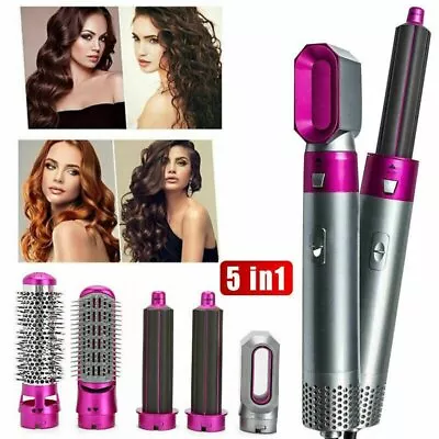 Lady 5 In 1 Hair Dryer Brush Hair Straightener Curler Comb Volumizer Styler Tool • $33.99