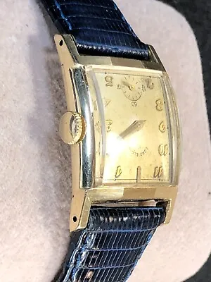 1940s LORD ELGIN 14K GF 21 Jewels Nice Dial 14K Buckle W/Box & OE Vintage Band • $144.99